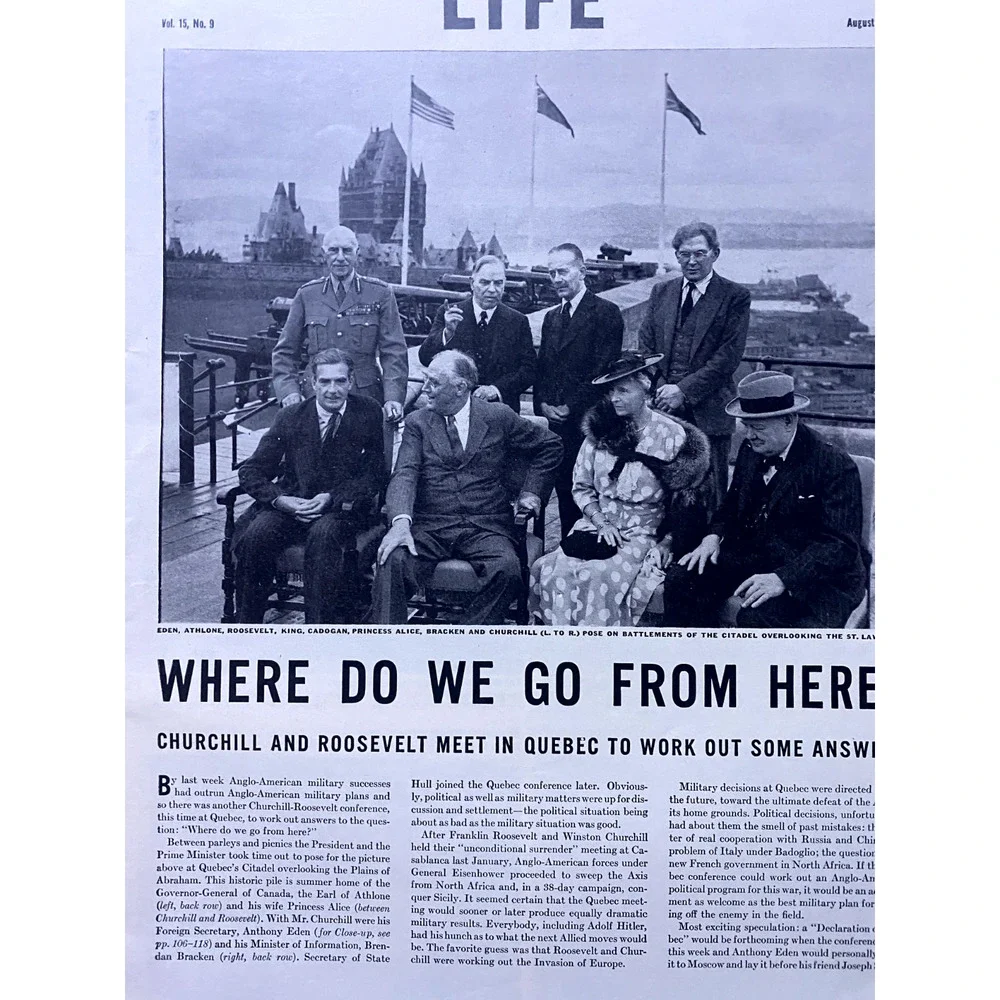 LIFE Magazine August 30 1943 Anthony Eden and Dog Nipper WWII Cover Vintage